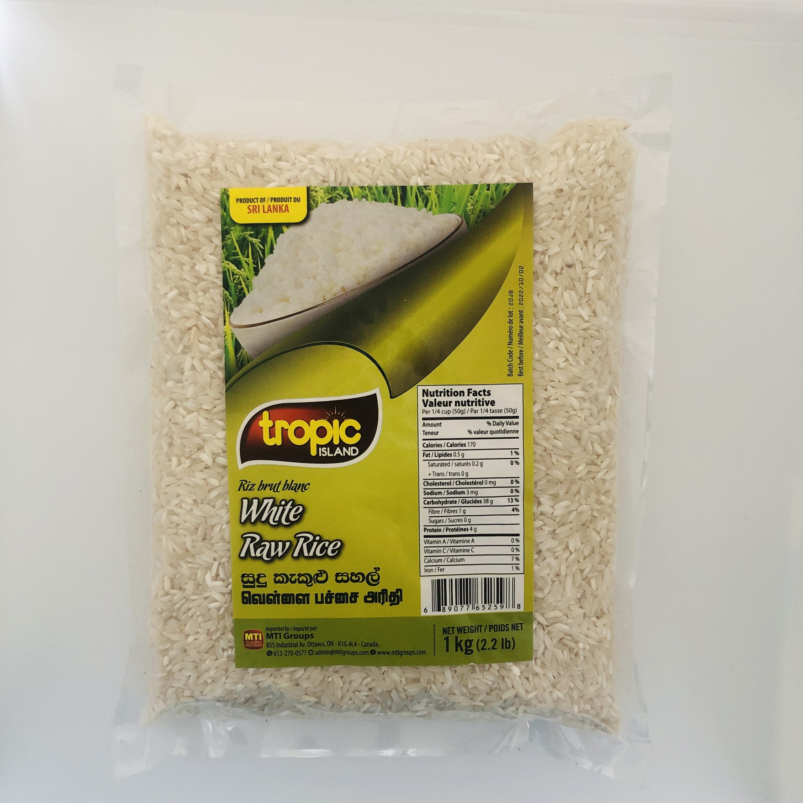 Tropic: White Raw Rice 1kg